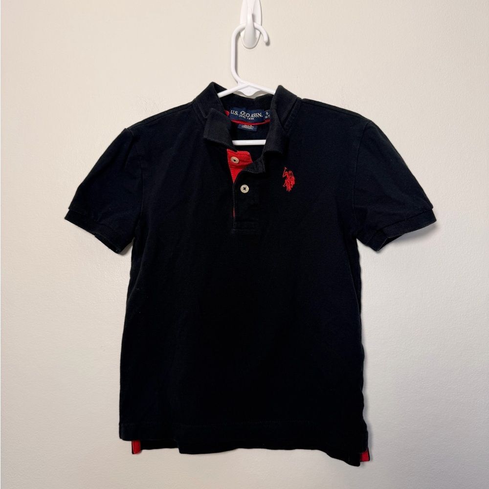 Boys U.S. Polo Assn. Black Short Sleeve Polo - Size Small